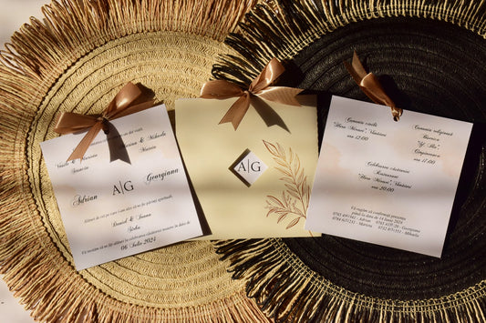 Invitatie Nunta handmade cu plic - Model N73