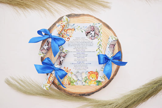 Invitatie Botez tema Jungla - Model B36