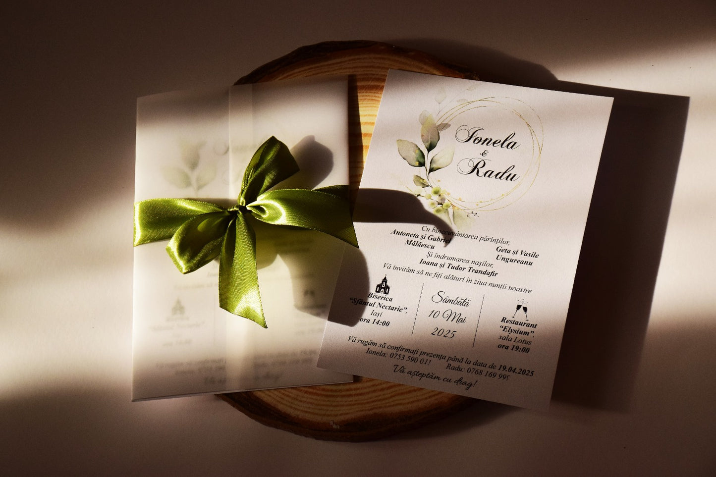 Invitatie Nunta cu plic de calc - Model N149