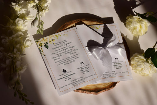 Invitatie Nunta cu semi-plic in V -Model N87