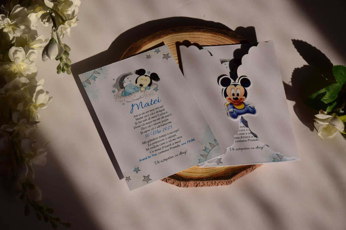 Invitație Botez personalizata cu Mickey Mouse - Model N61