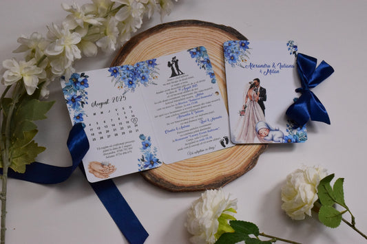 Invitatie Nunta si Botez tip Cărticică NB60
