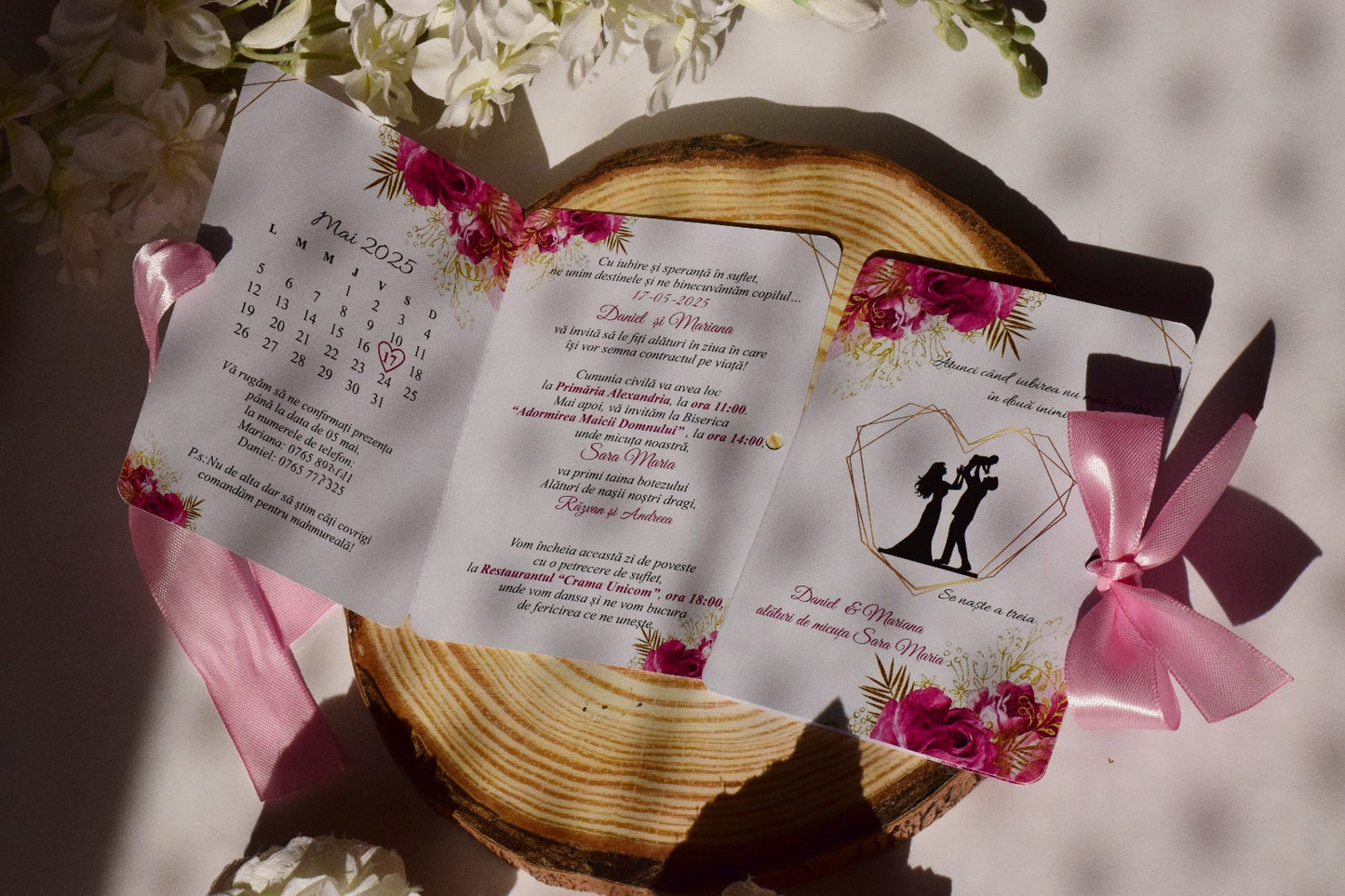 Invitatie Nunta si Botez tip Cărticică NB67
