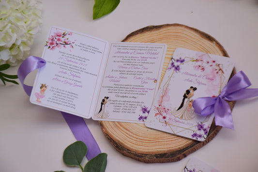 Invitatie Nunta si Botez tip Cărticică NB68