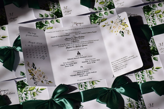 Invitatie Nunta si Botez tip Carte 3 laturi - NB92