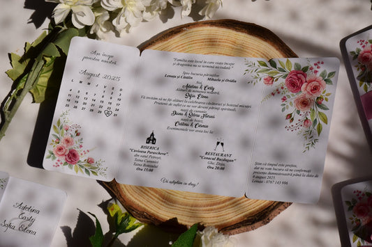 Invitatie Nunta si Botez tip Carte 3 laturi - NB94