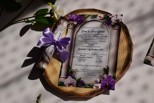 Invitatie Nunta Rulata cu fundita - N164