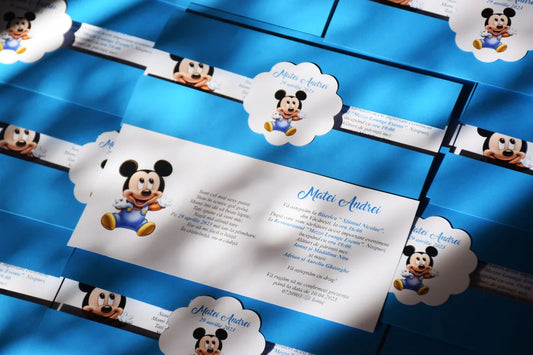 Invitatie Botez tema Mickey - Model B9