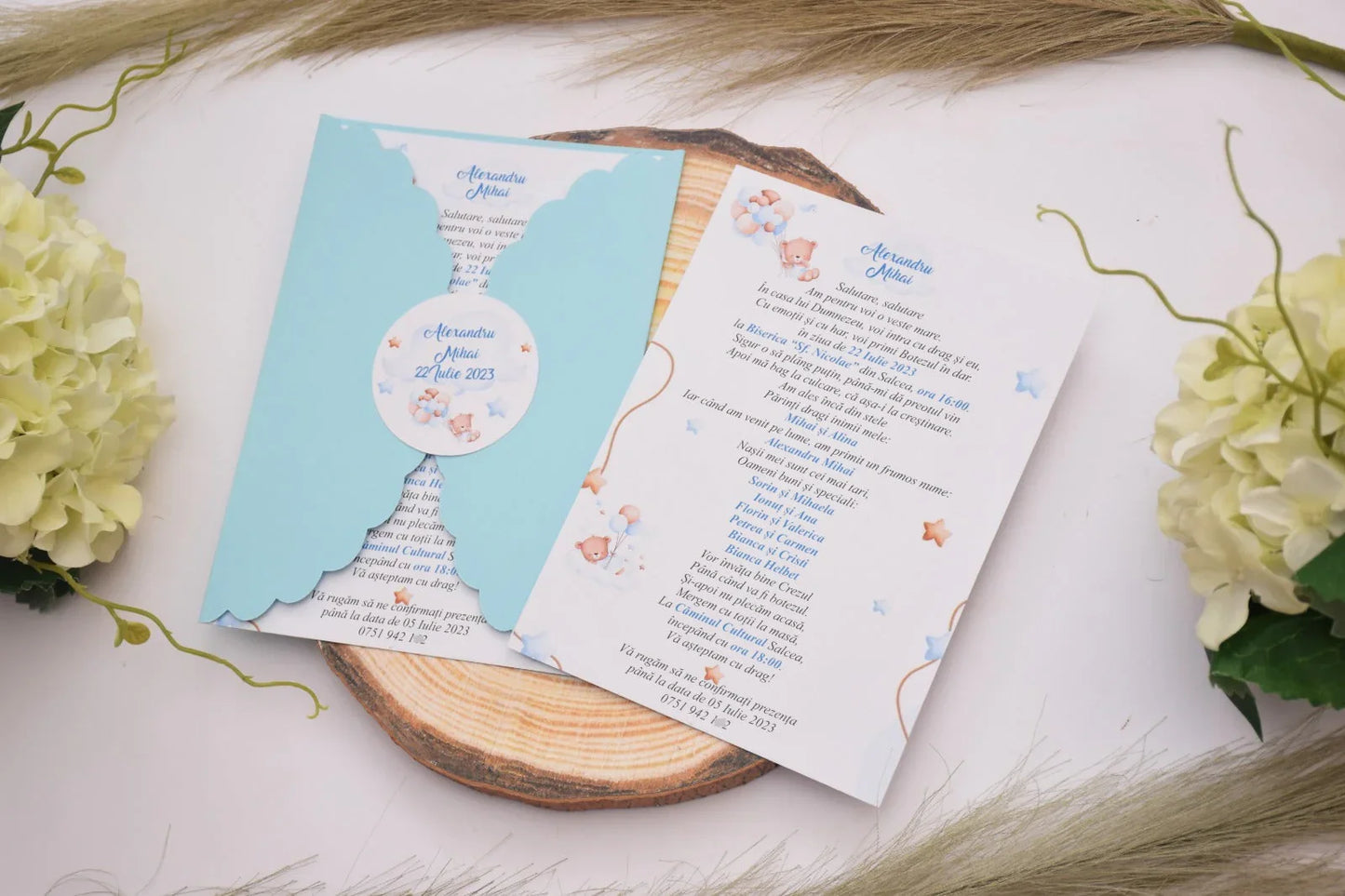 Invitatie Botez tema Ursulet - Model B15