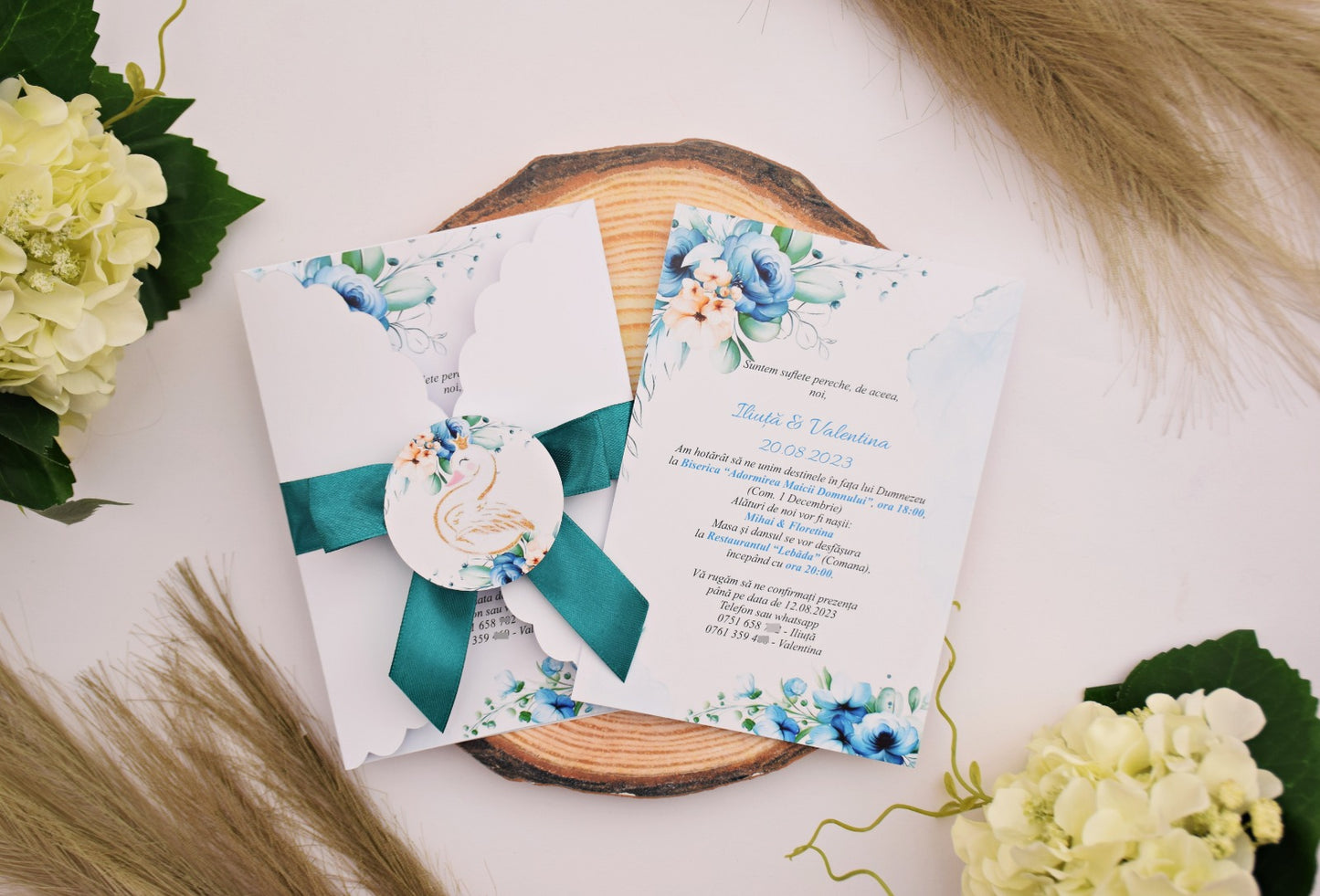 Invitatie Nunta handmade cu plic si eticheta personalizata - Model N11