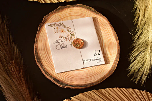 Invitație Nunta cu Sigiliu de ceara - Model N18