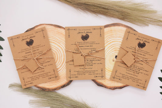 Invitatie Nunta cu amprentele mirilor - Model N3