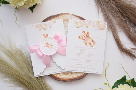 Invitatie Botez tema Ursulet - Model B14