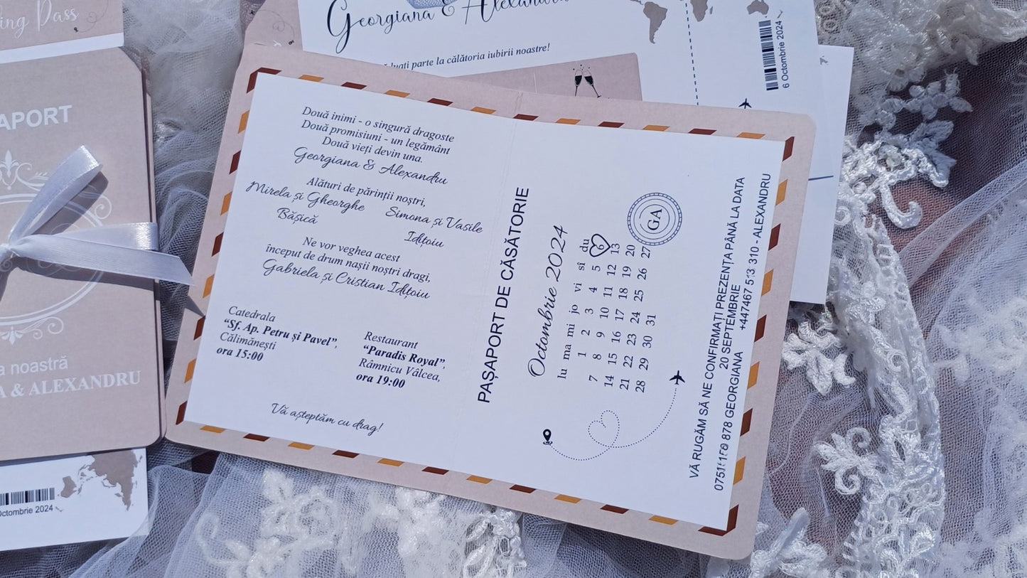 Invitatie Nunta - Pasaport - N112