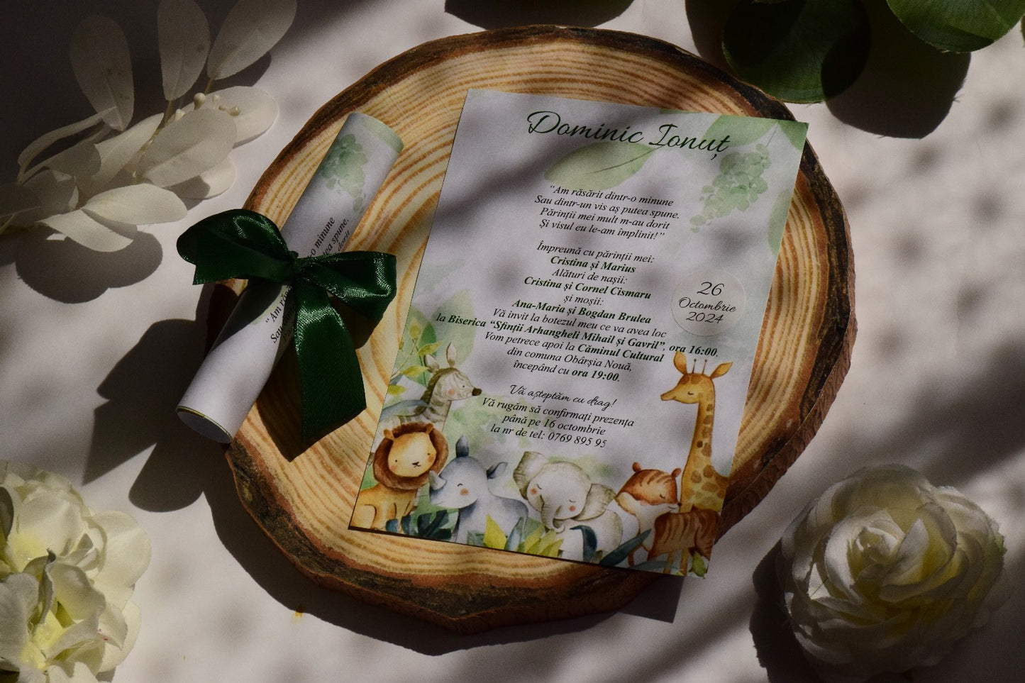 Invitație Botez Rulata cu Fundiță - Model B61