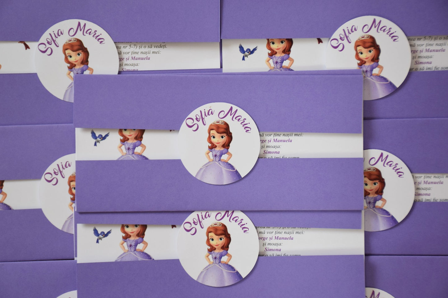 Invitație Botez Fetiță – tema Sofia- Model B50