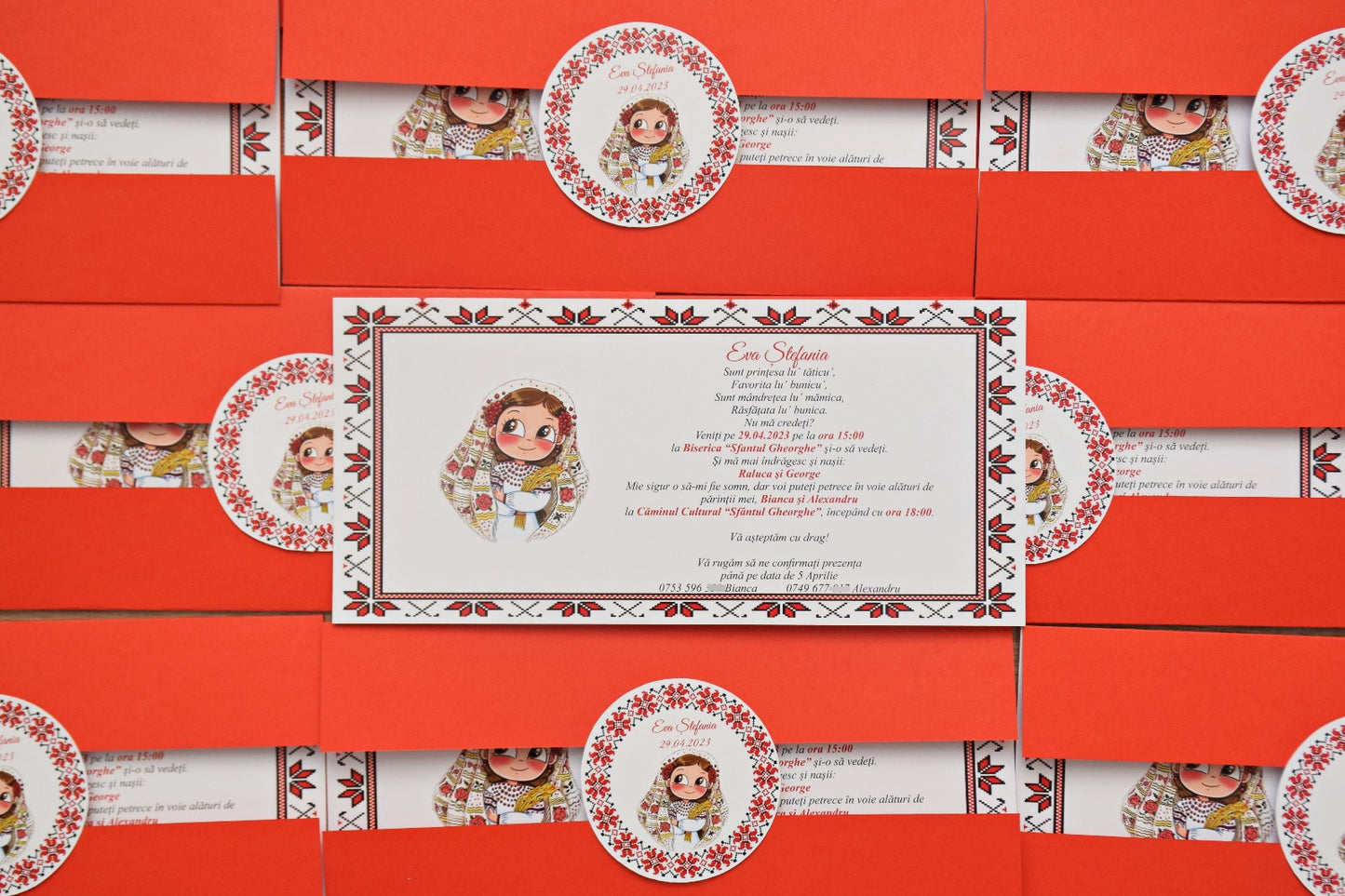 Invitație Botez Fetita – tema Traditional - Model B67