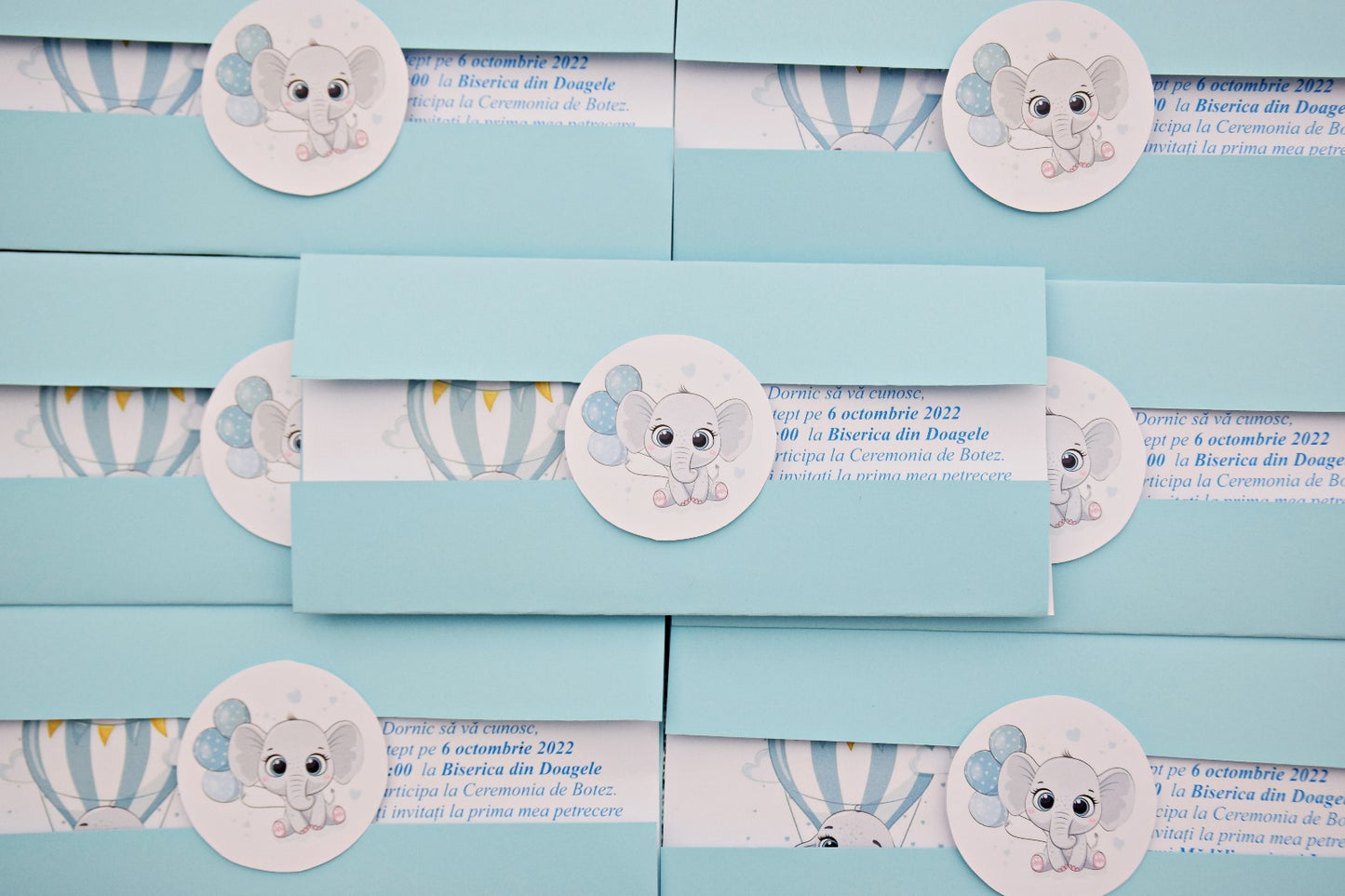 Invitație Botez – tema Elefant - Model B58