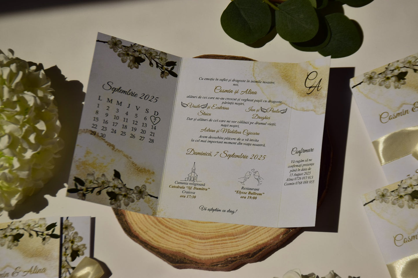 Invitație Nunta cu fundiță - Model N161