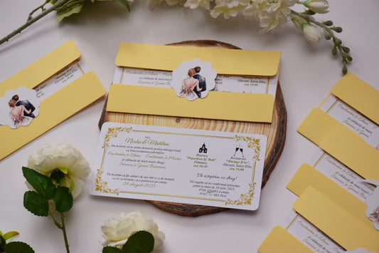 Invitație de Nunta cu plic și eticheta personalizată - N182
