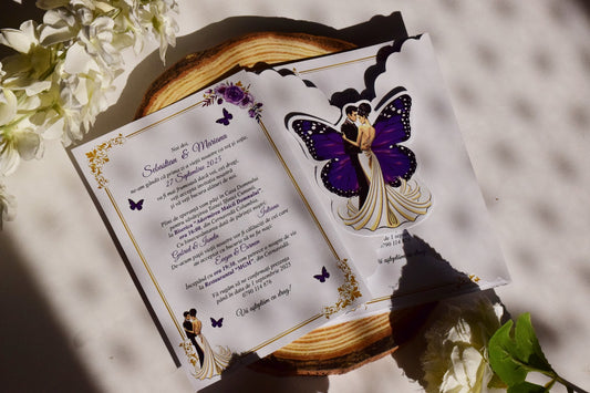 Invitație Nunta handmade Fluture - Model N193