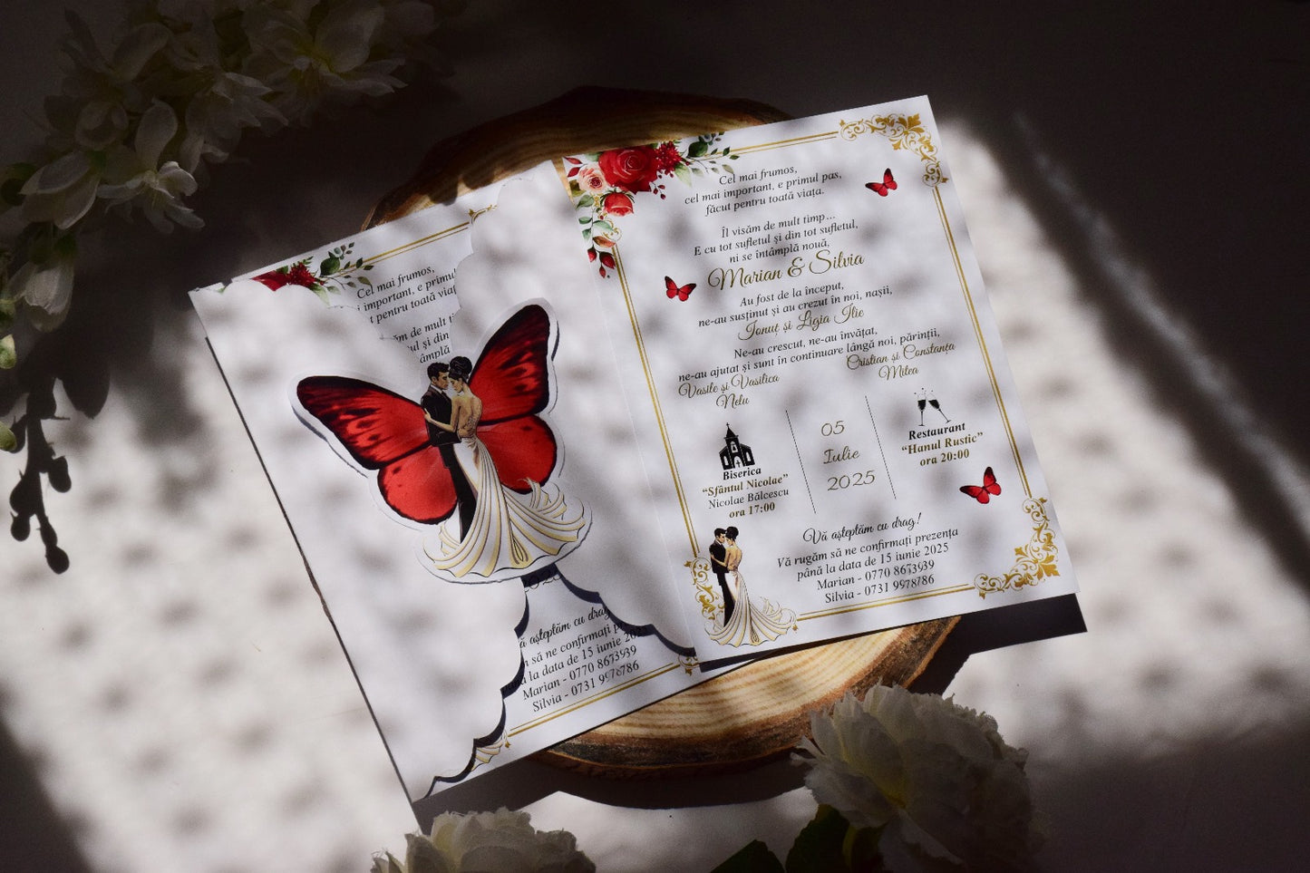 Invitație Nunta tema Fluture - N195