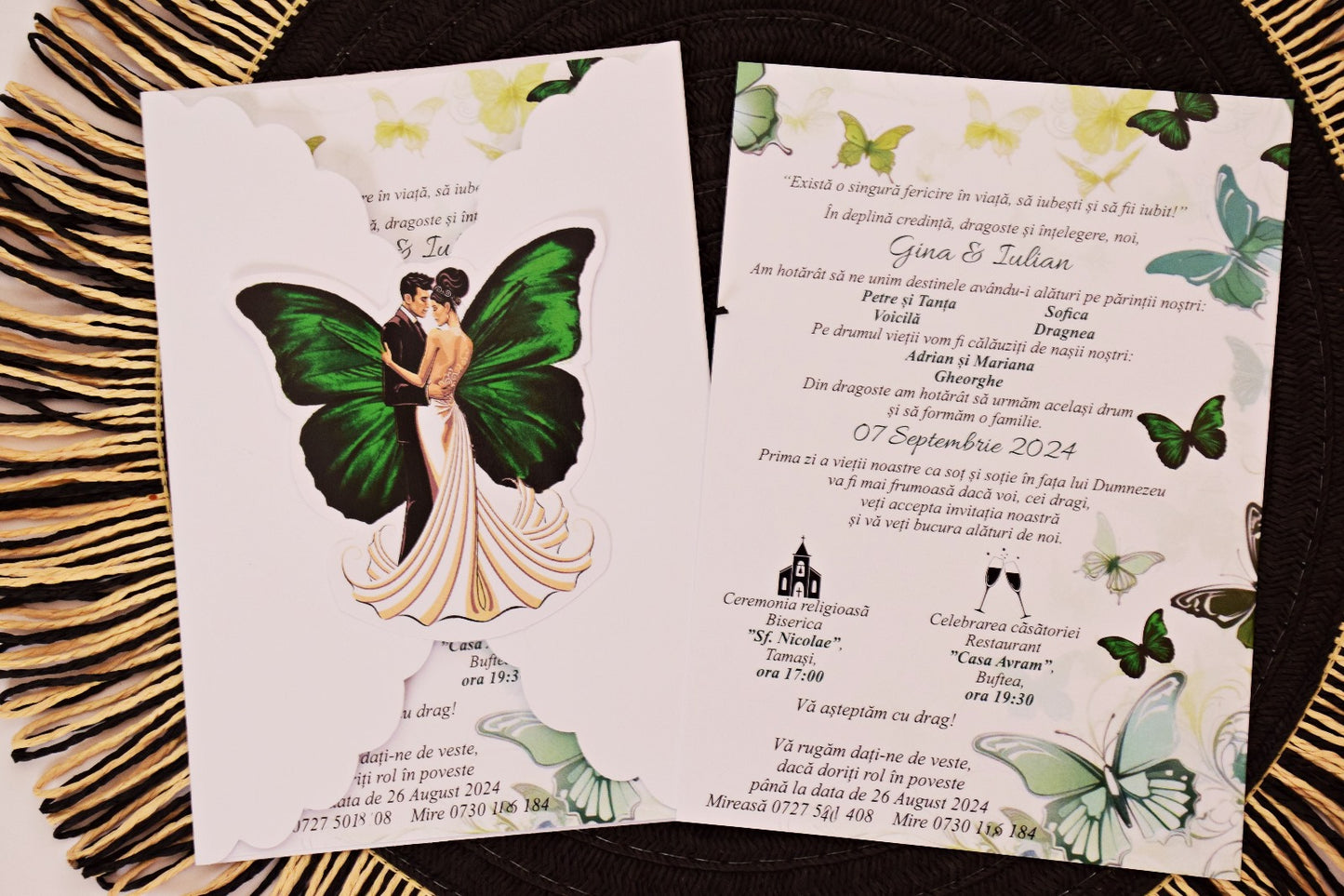 Invitație Nunta tema Fluture - N200