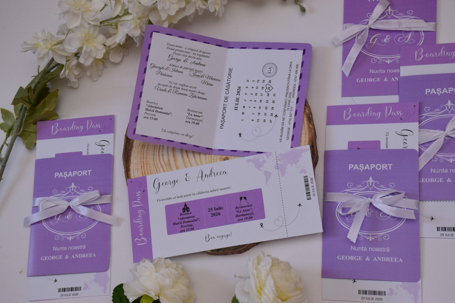 Invitație Nunta handmade tip Pașaport - Model N228