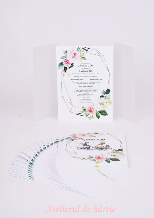 Invitatie Nunta cu plic de calc - Model N9