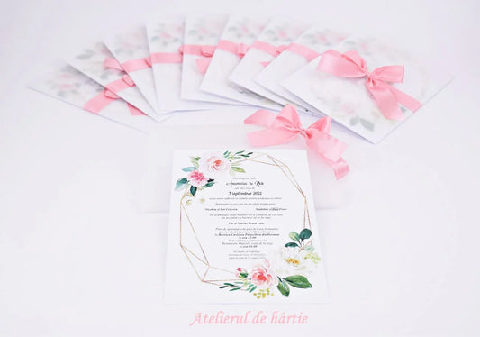 Invitatie Nunta cu plic de calc - Model N9