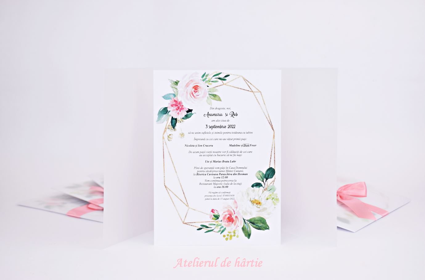 Invitatie Nunta cu plic de calc - Model N9