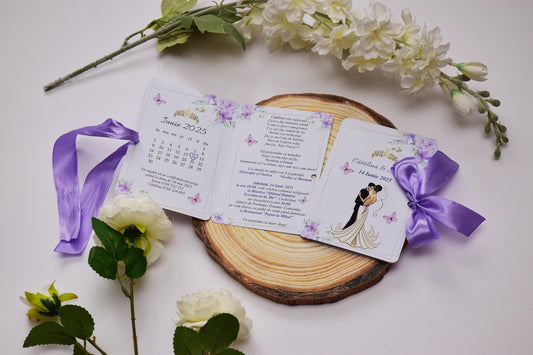 Invitație Nunta cu fundiță - Model N140
