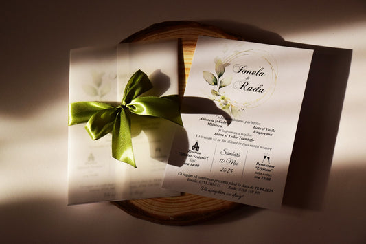 Invitatie Nunta cu plic de calc - Model N149