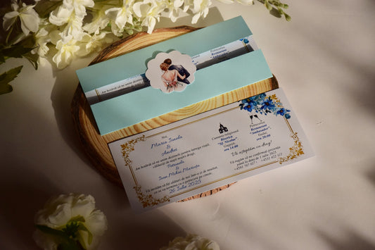 Invitație de Nunta cu plic și eticheta personalizată - N179