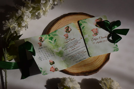 Invitație Botez tema Ursuleț - Model B80