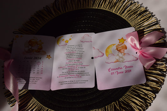 Invitație Botez tema Îngeraș - Model B85