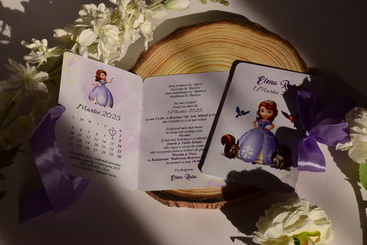 Invitație Botez tema Prințesa Sofia - Model B86