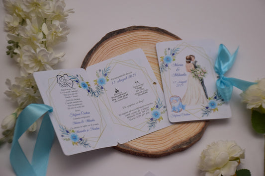 Invitatie Nunta si Botez tip Cărticică NB64