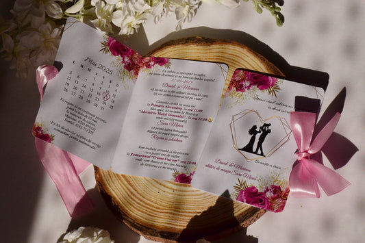Invitatie Nunta si Botez tip Cărticică NB67
