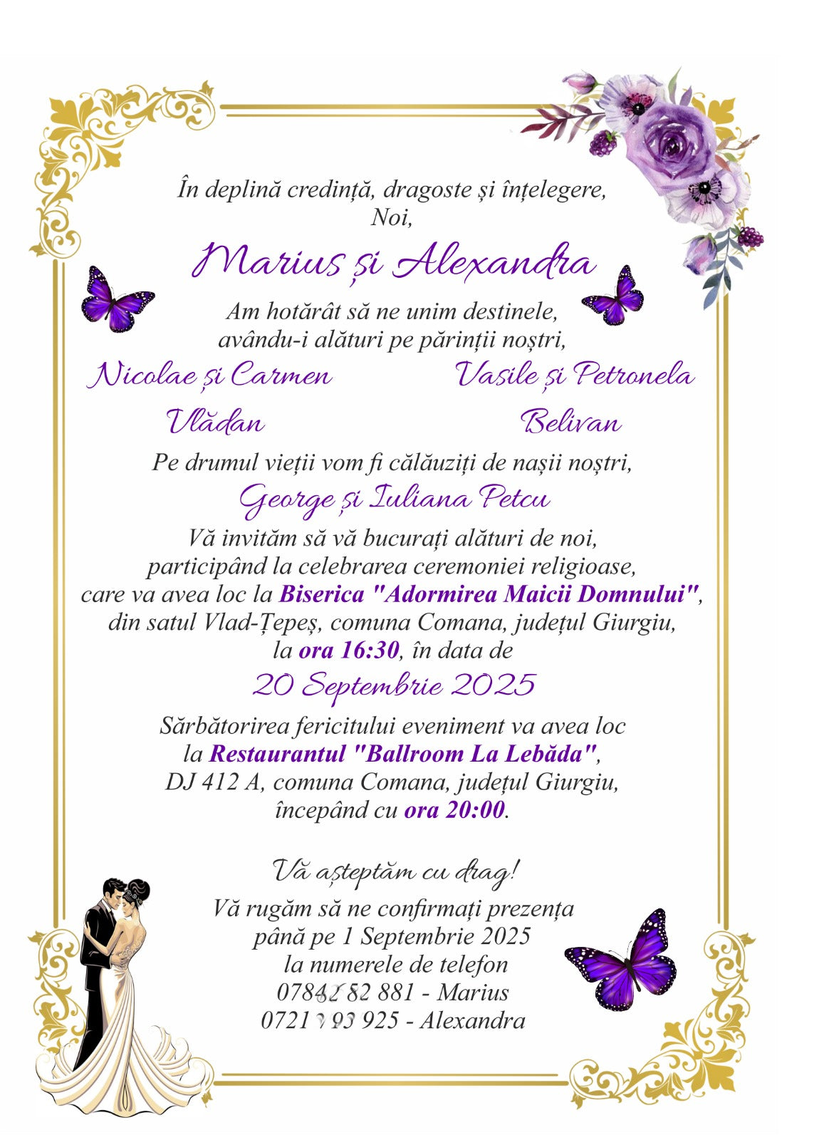 Invitație Digitală Nuntă - Model ID4