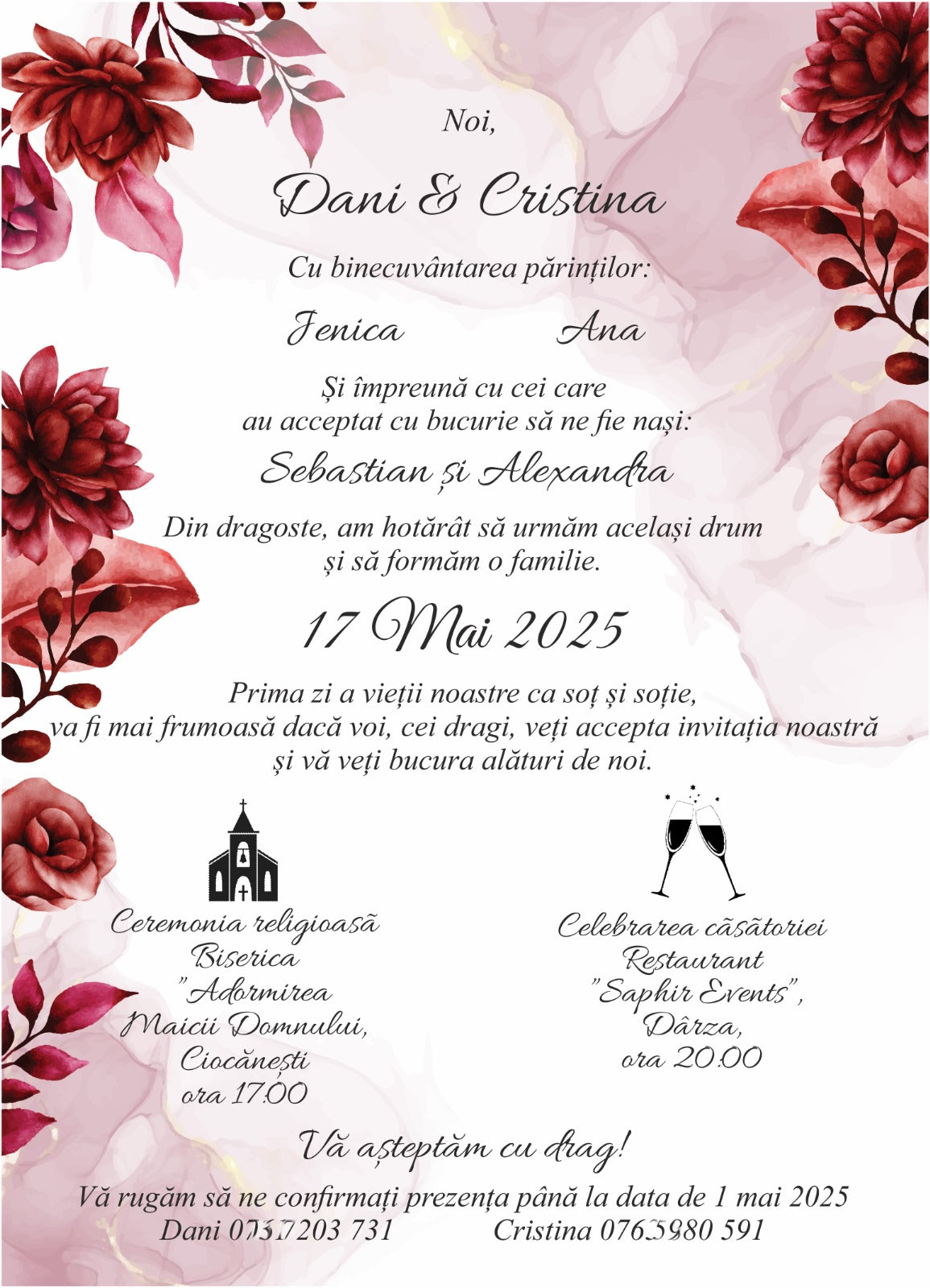 Invitație Digitală Nuntă - Model ID5