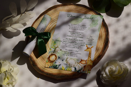 Invitație Botez Rulata cu Fundiță - Model B61