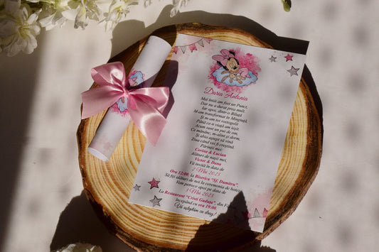 Invitație Botez Rulata cu Fundiță - Model B63