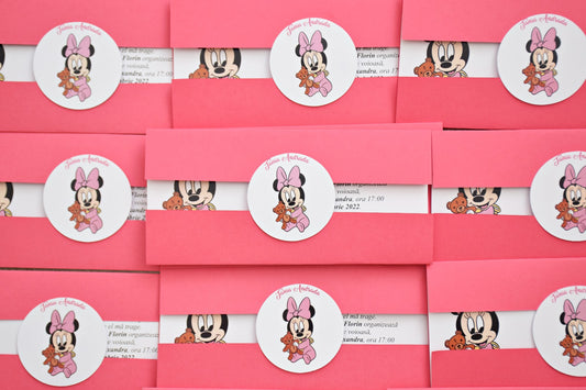 Invitație Botez Fetiță – tema Minnie - Model B53