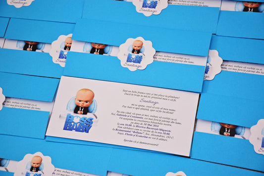 Invitație Botez – tema Baby Boss - Model B59