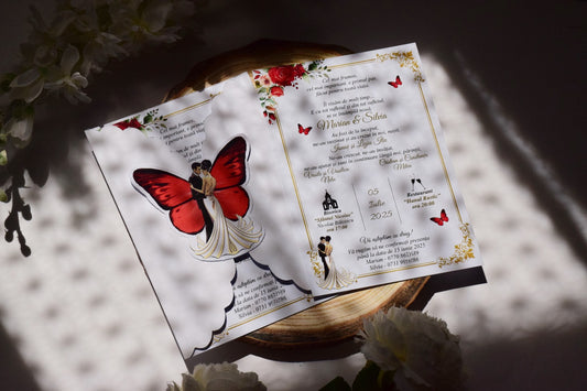 Invitație Nunta tema Fluture - N195
