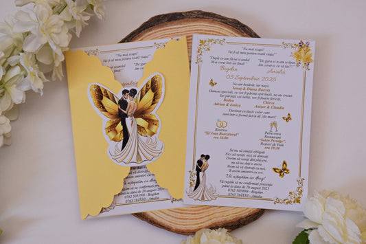 Invitație Nunta tema Fluture - N196