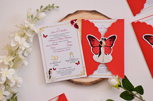 Invitație Nunta tema Fluture - N197