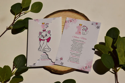 Invitatie Mot 1an - Pisicile Aristocrate- B150