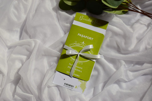 Invitație Nunta handmade tip Pașaport - Model N212